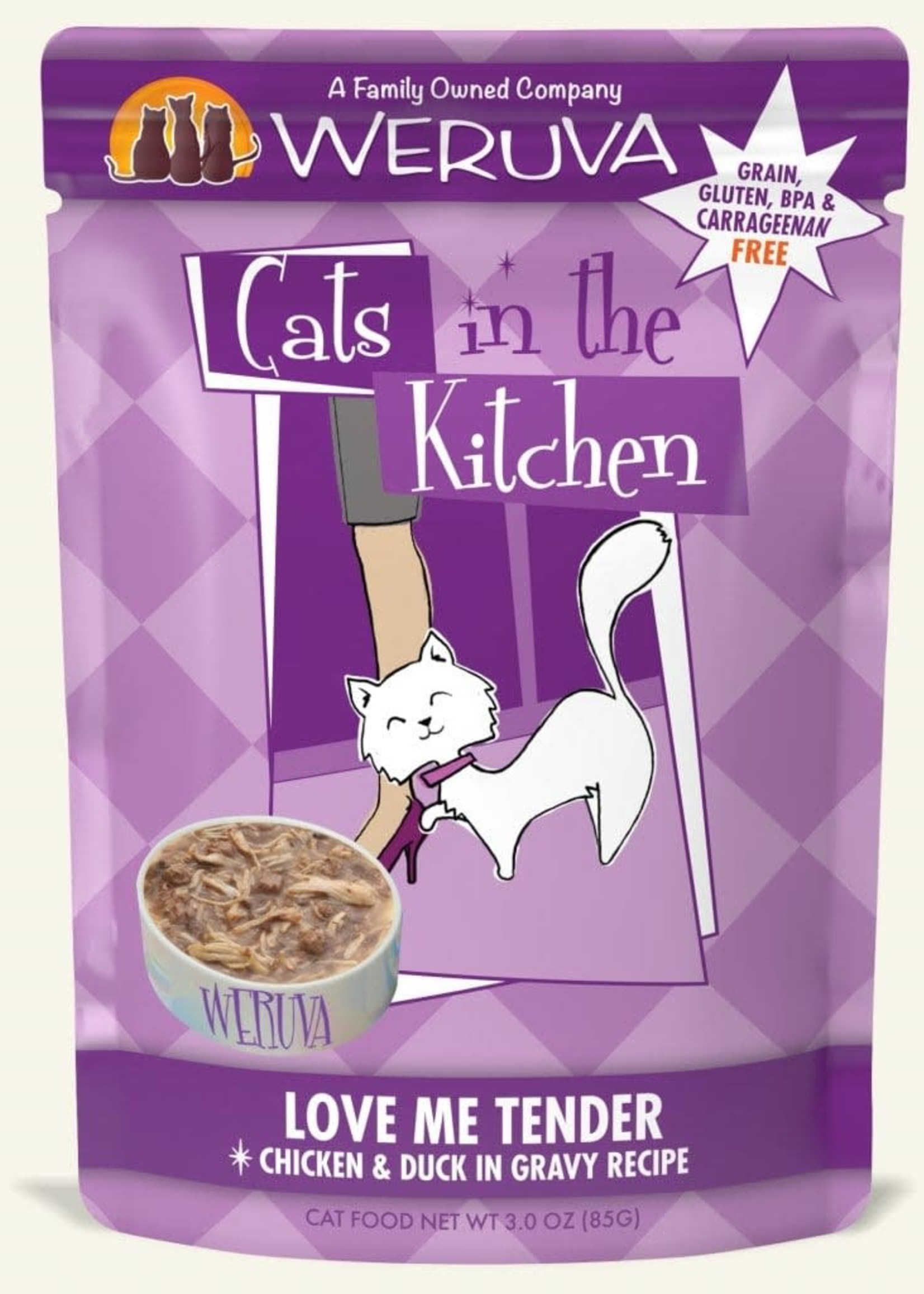 Weruva Weruva CITK Love Me Tender with Chicken & Duck in Gravy 3oz Pouch Wet Cat Food (Pack of 12)