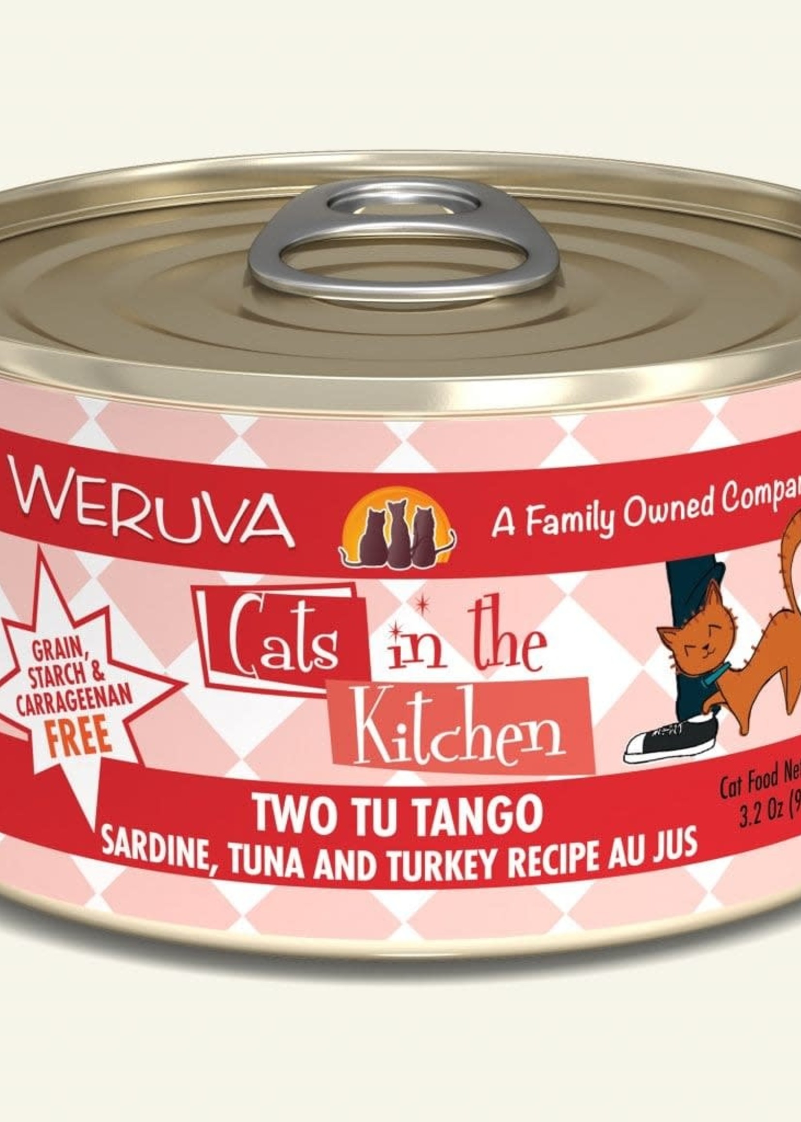 Weruva Weruva CITK Two Tu Tango with Sardine, Tuna & Turkey Au Jus 3.2oz Can Wet Cat Food (Pack of 24)