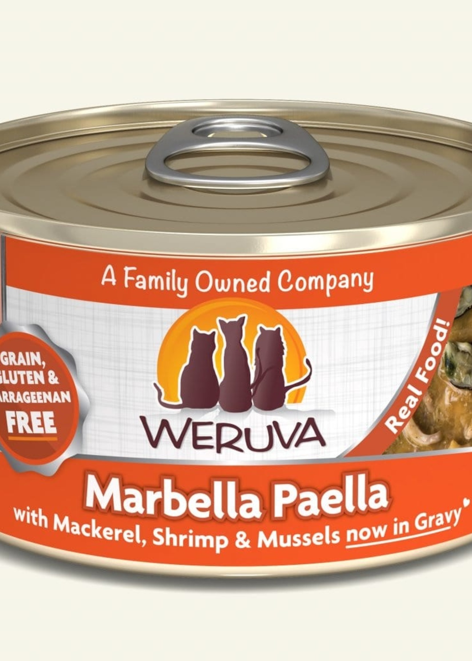 Weruva Weruva Grain-Free Marbella Paella with Mackerel, Shrimp, & Mussels in Gravy Wet Cat Food 3oz Case