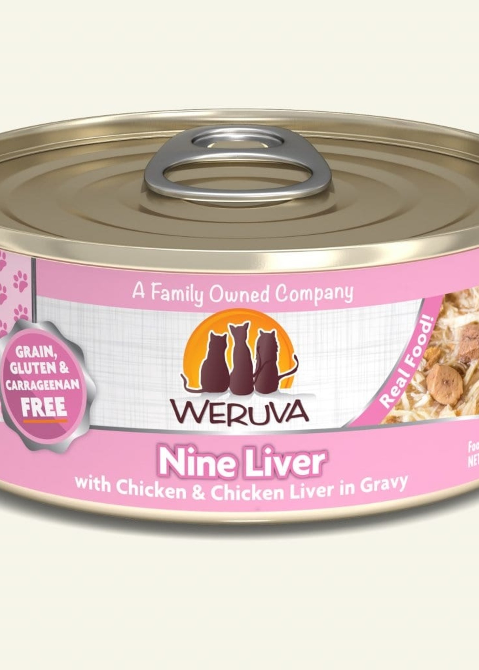 Weruva Nine Liver with Chicken Breast & Chicken Liver in Gravy, 5.5oz Can (Pack of 24)