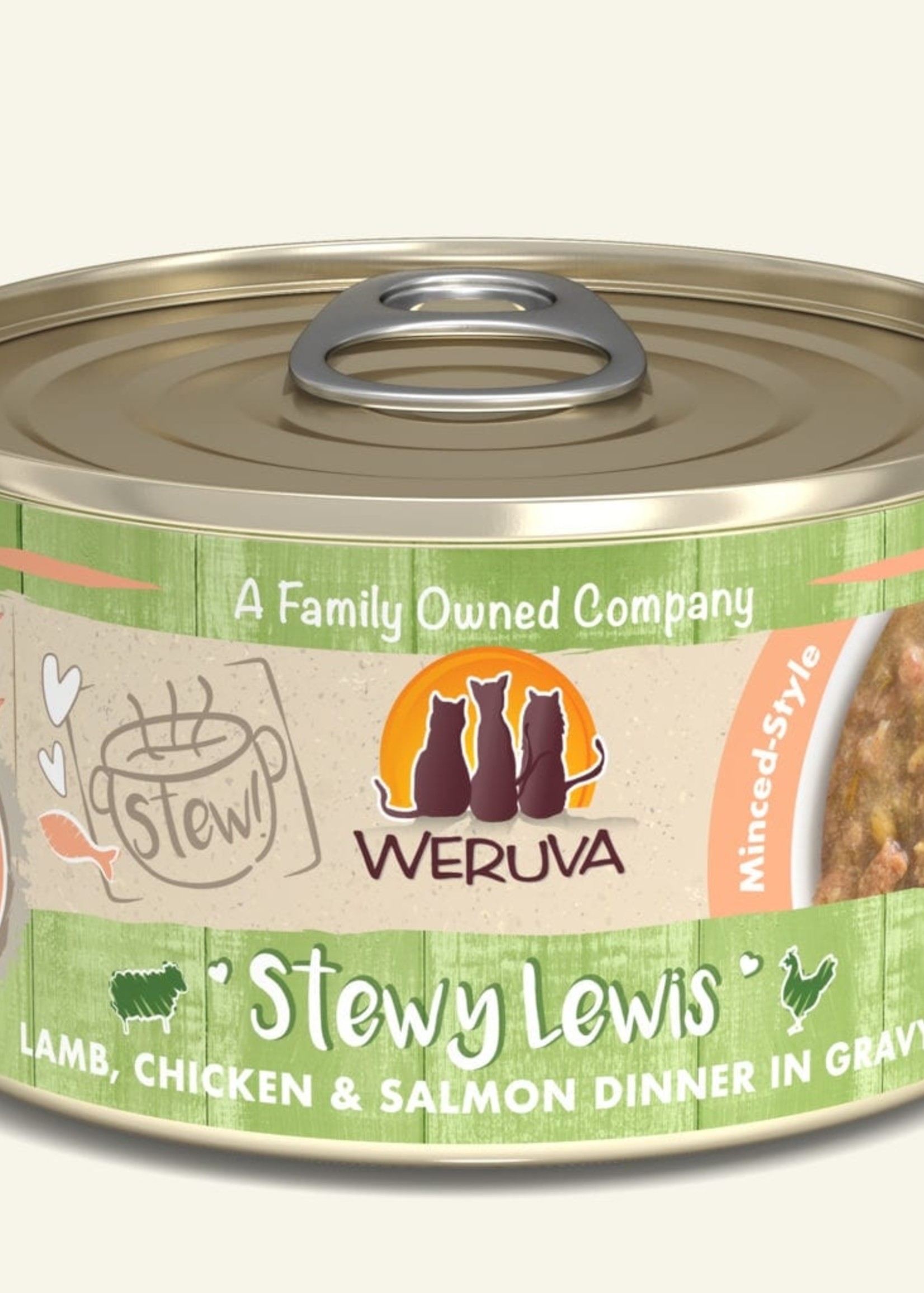 Weruva Weruva Classic Cat Stewy Lewis with Lamb, Chicken & Salmon in Gravy Wet Cat Food 5.5oz Case