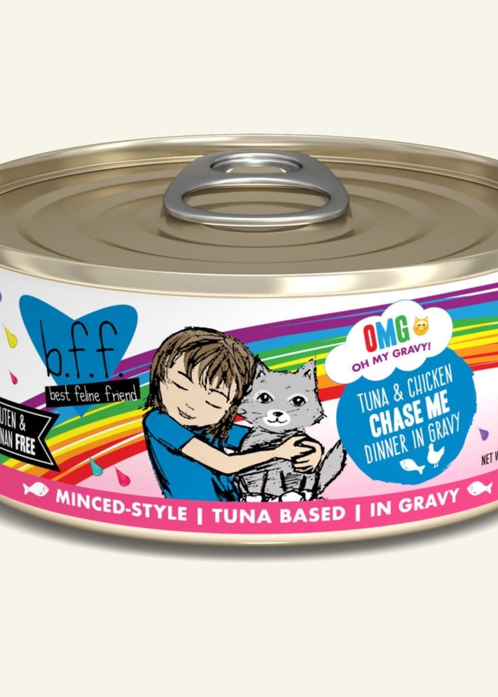 Weruva B.F.F. OMG Chase Me Tuna & Chicken in Gravy Wet Cat Food 5.5oz Case