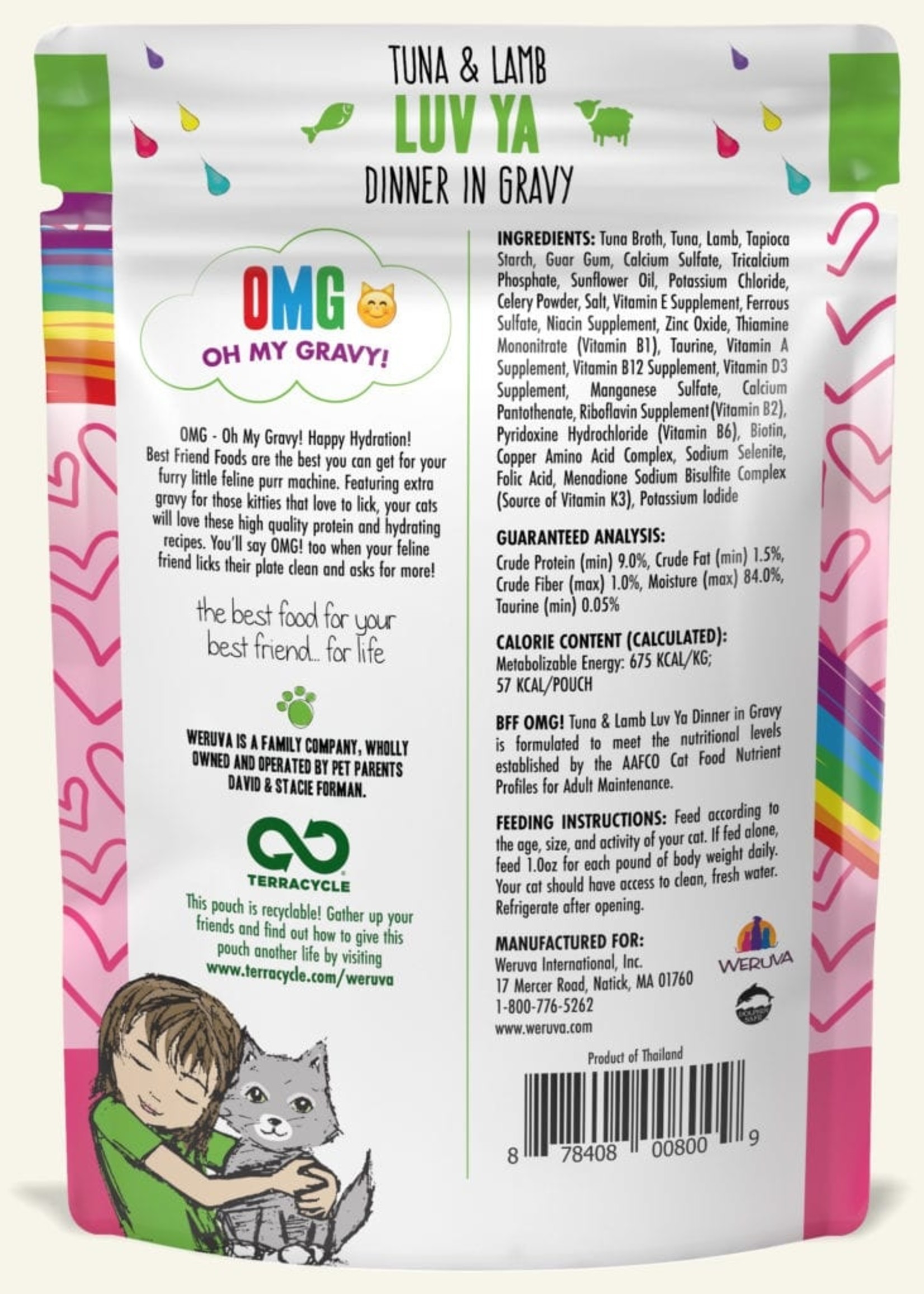 Weruva B.F.F. OMG Luv Ya  Wet Cat Food 3oz Pouch