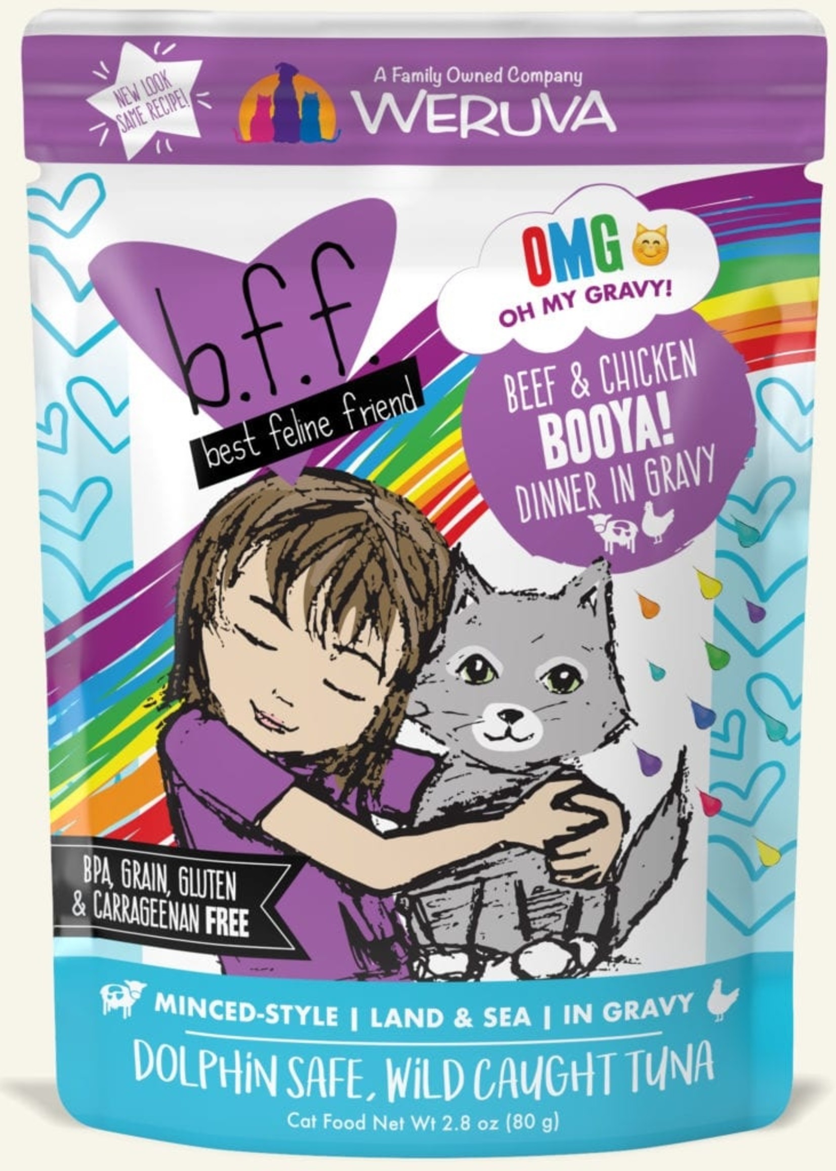 Weruva B.F.F. OMG Booya! Wet Cat Food 2.8oz Pouch