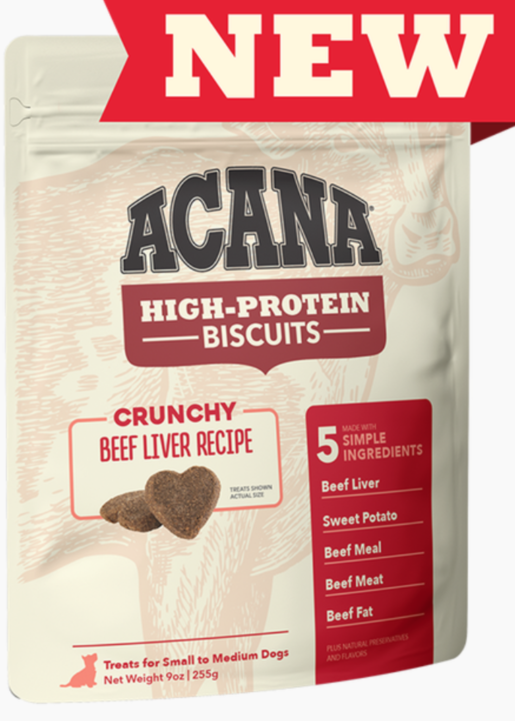 Acana Acana High Protein Med Biscuits Beef Liver 9 oz