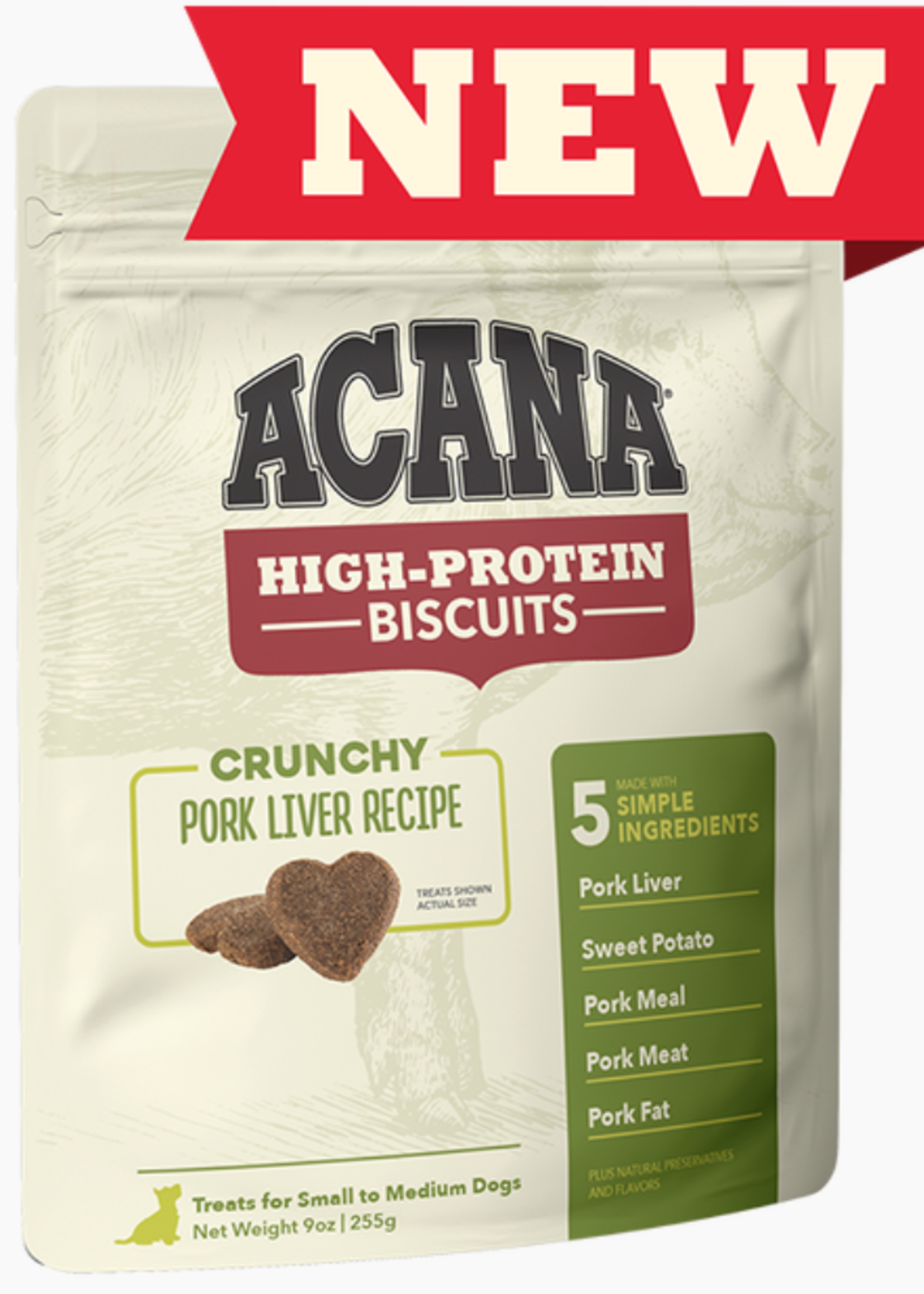 Acana Acana High Protein Small Biscuits Pork Liver 9 oz