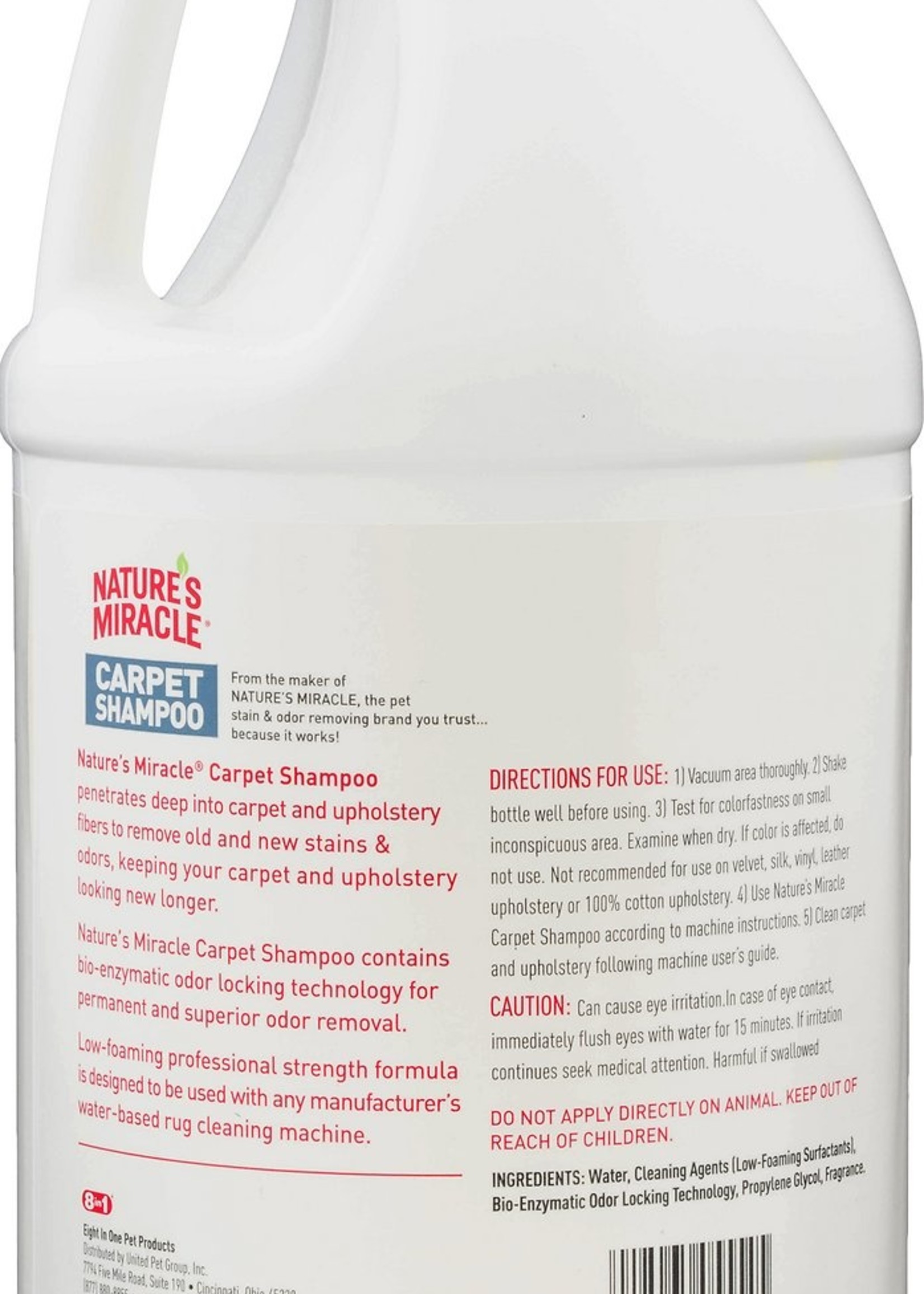 Nature's Miracle Carpet Shampoo 64 Ounces, Deep-Cleaning Stain & Odor  Remover