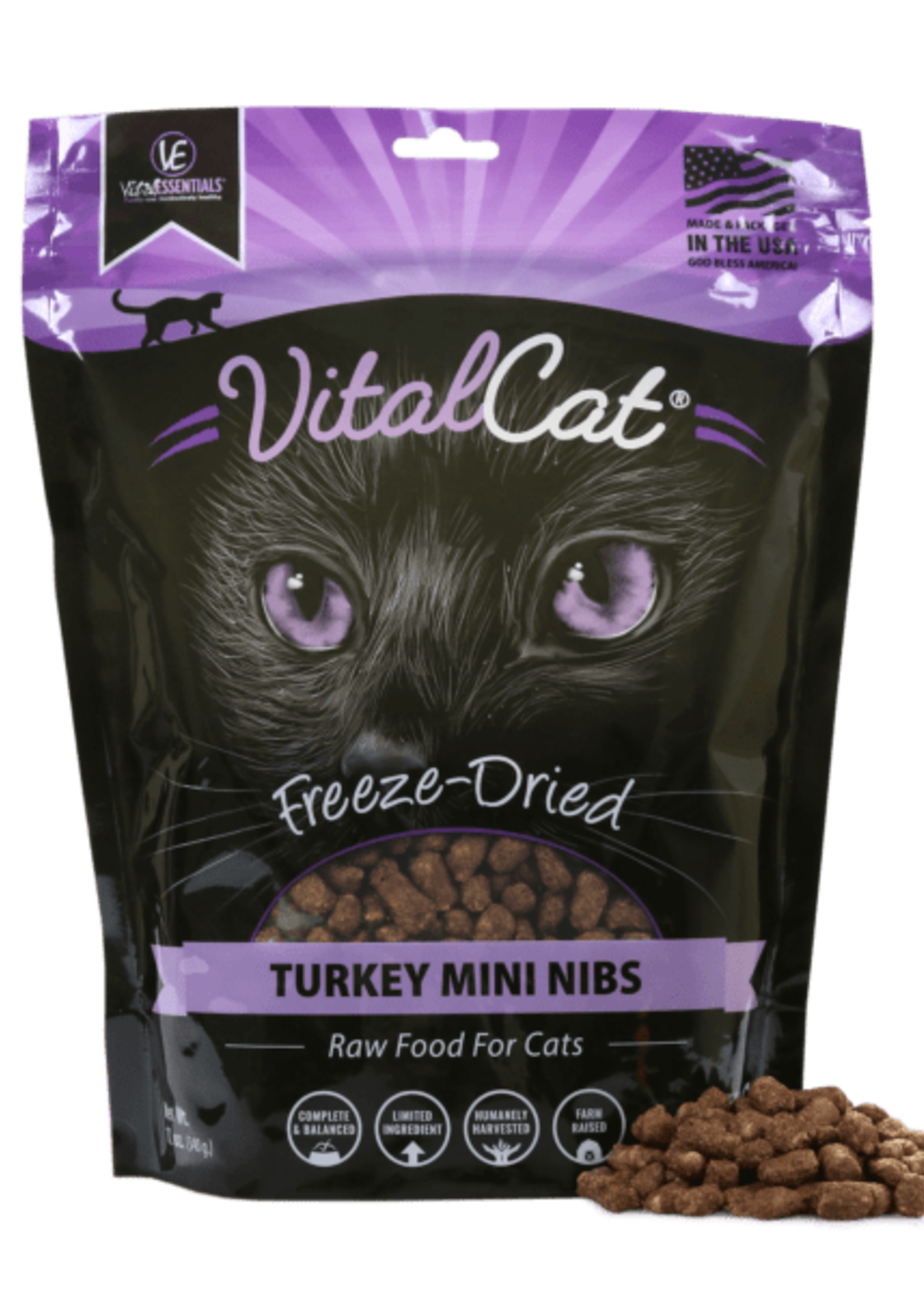 Vital Essentials Vital Cat Freeze Dried Turkey Mini Nibs 12 oz