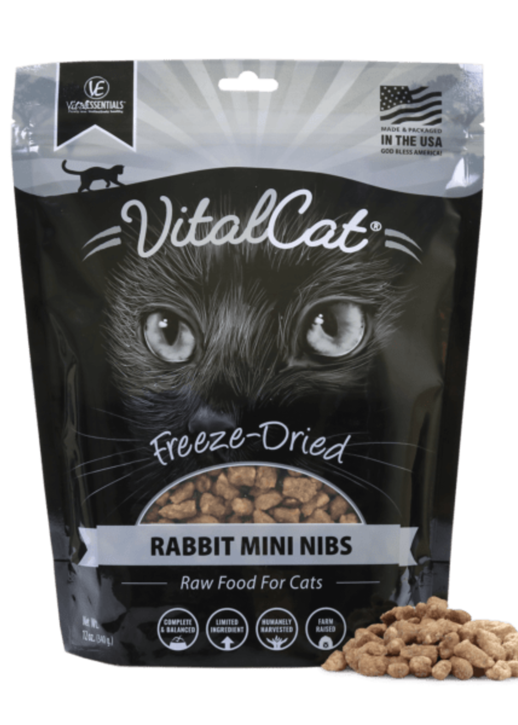 Vital Essentials Vital Cat Freeze Dried Rabbit Mini Nibs 12 oz