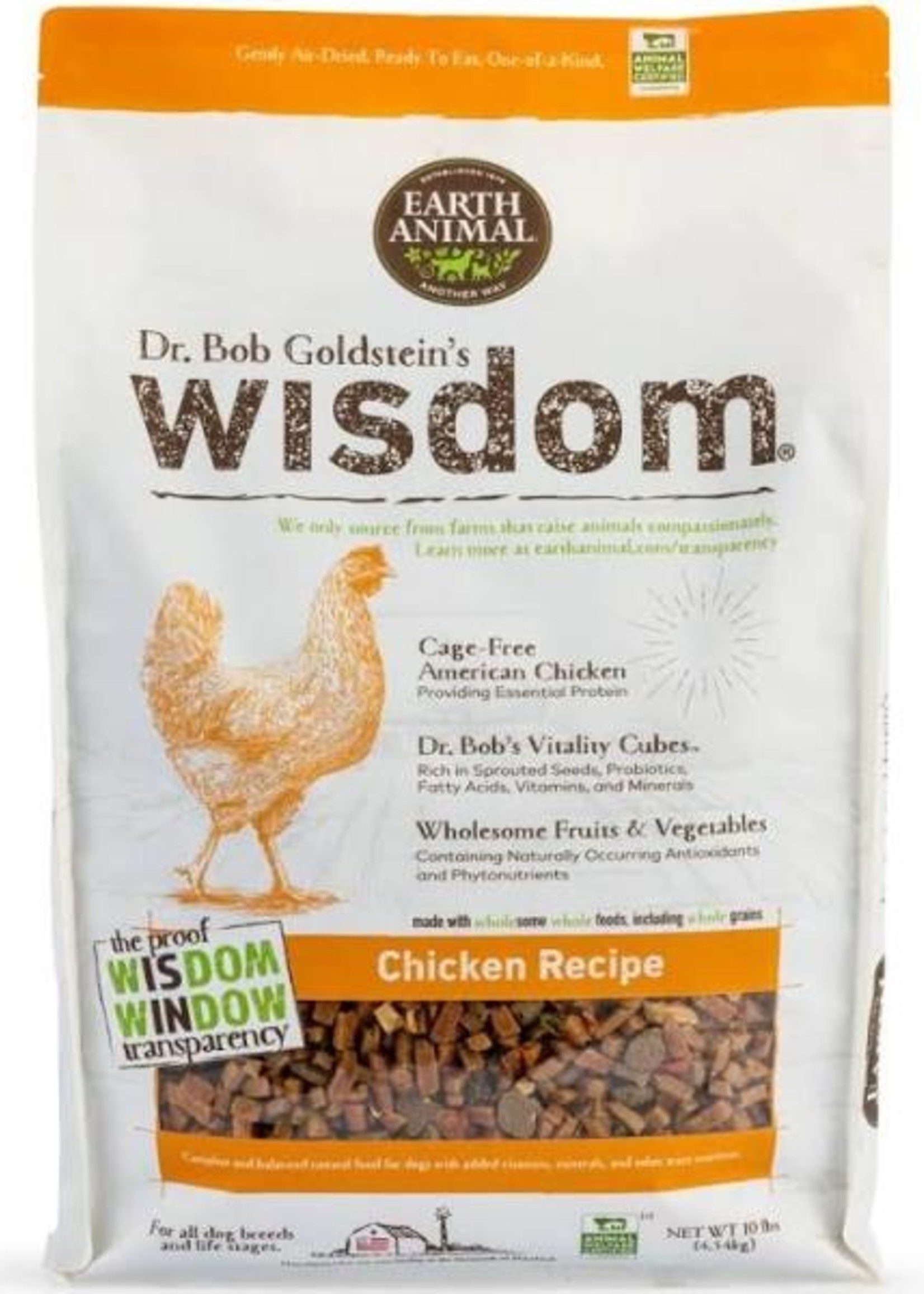 Earth Animal Dr. Bob Goldstein's Wisdom Air Dried Chicken Dog Food 3lbs