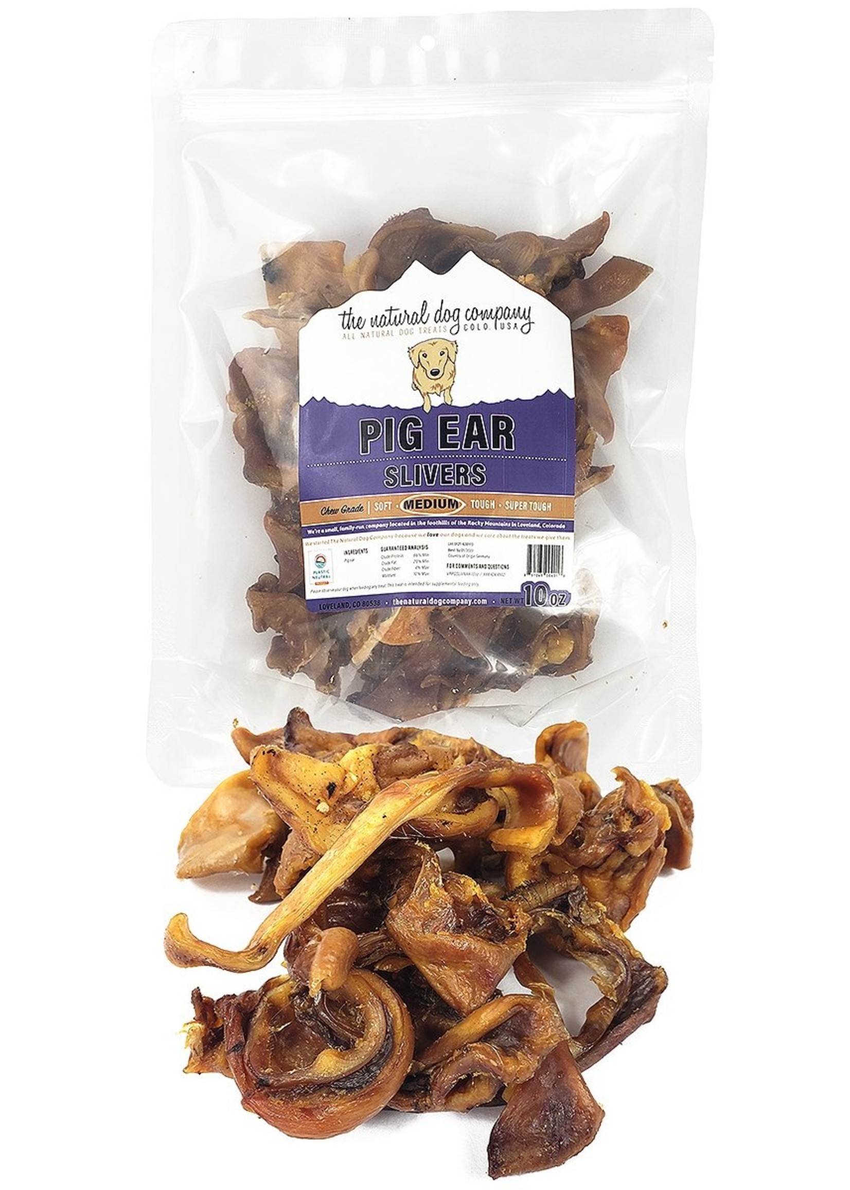 The Natural Dog Company NDC Pig Ear Slivers 10 oz