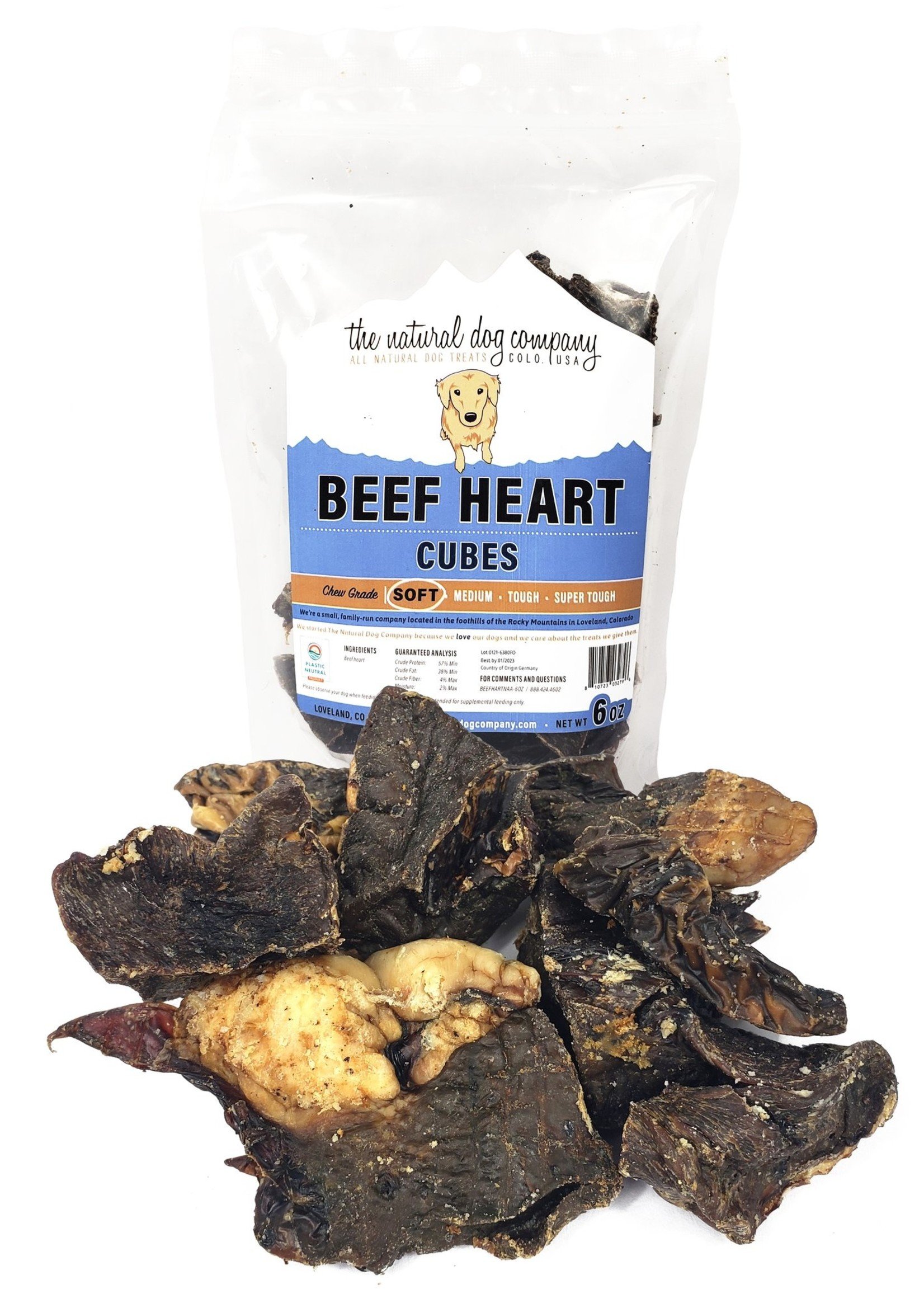 The Natural Dog Company NDC Beef Heart Cubes 6 oz