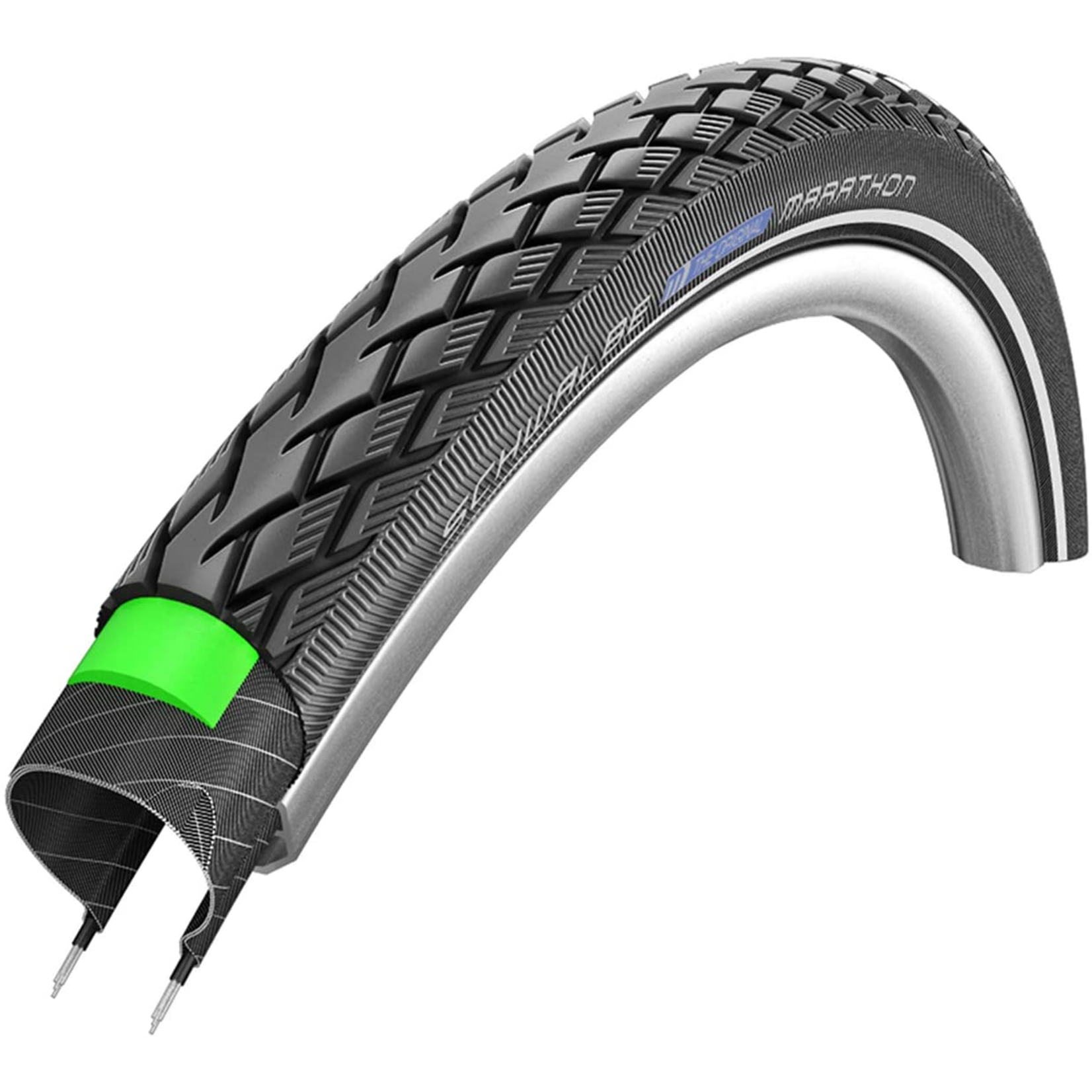 Schwalbe Schwalbe Marathon Tire, Black, with Green Guard