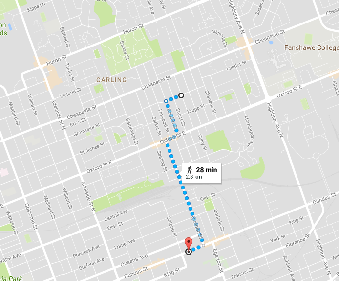 map of walk to the market
