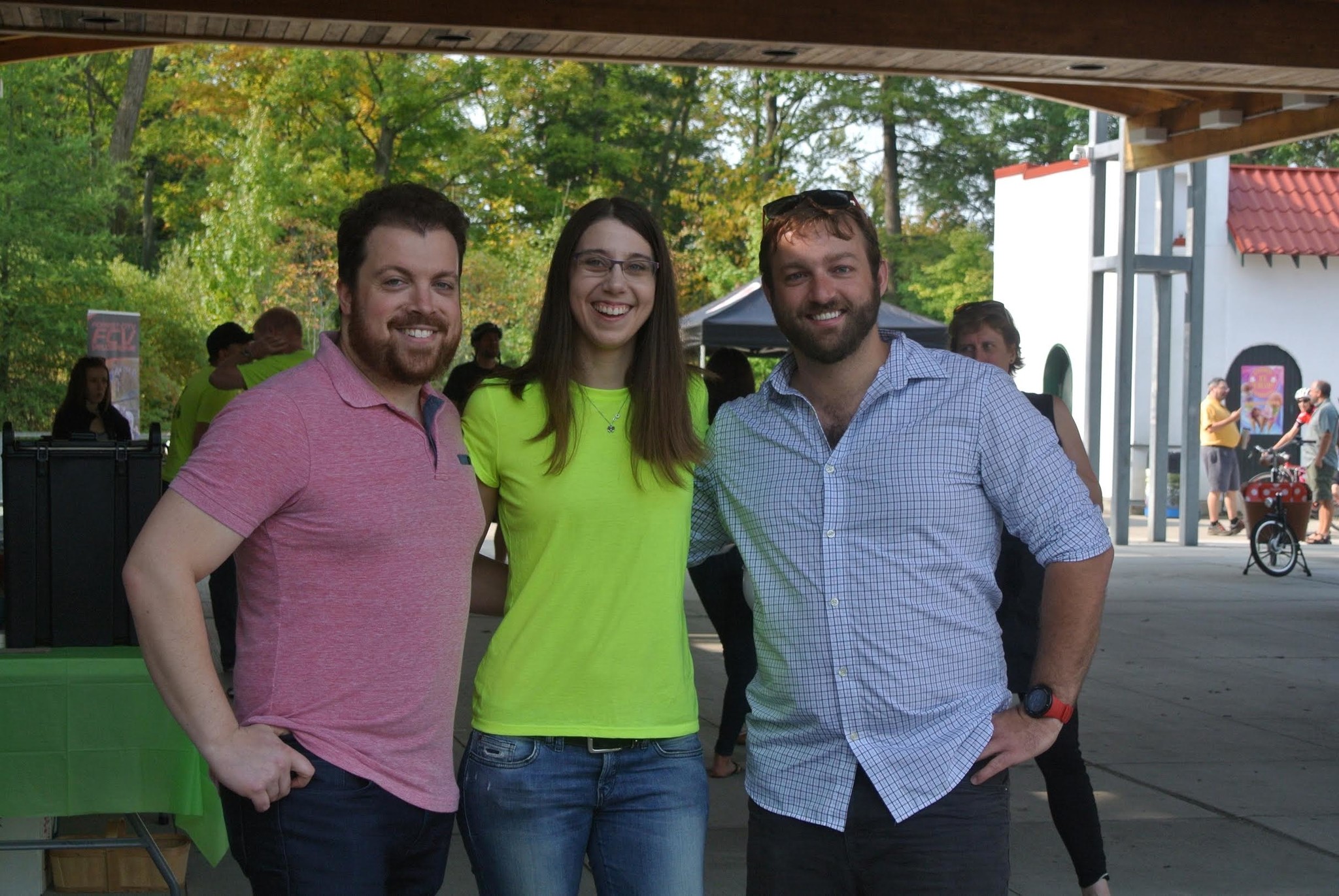 Ben stands for a photo with Joy and Jared Zaifman