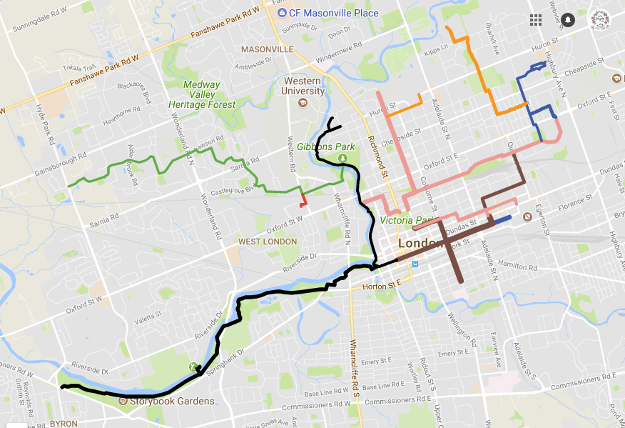 A map displaying the variety of Bird Routes.