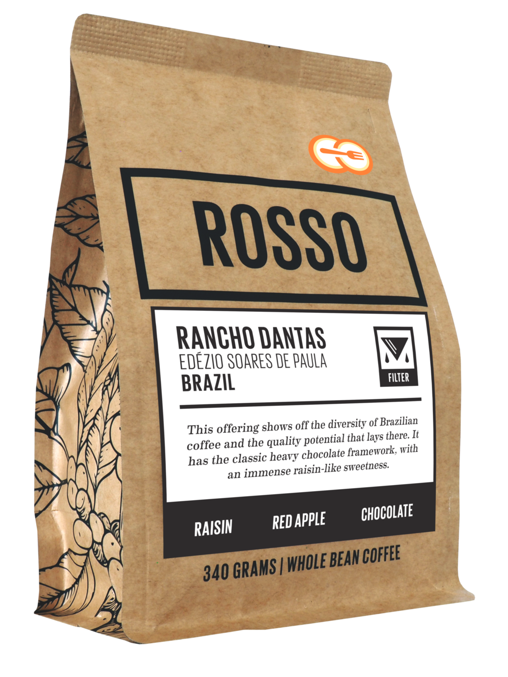 bag of rosso rancho dantas coffee