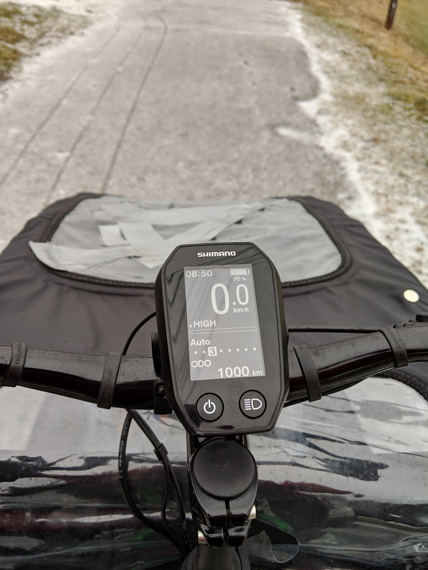 A view of the heads up display included with the Bullitt e-bike.