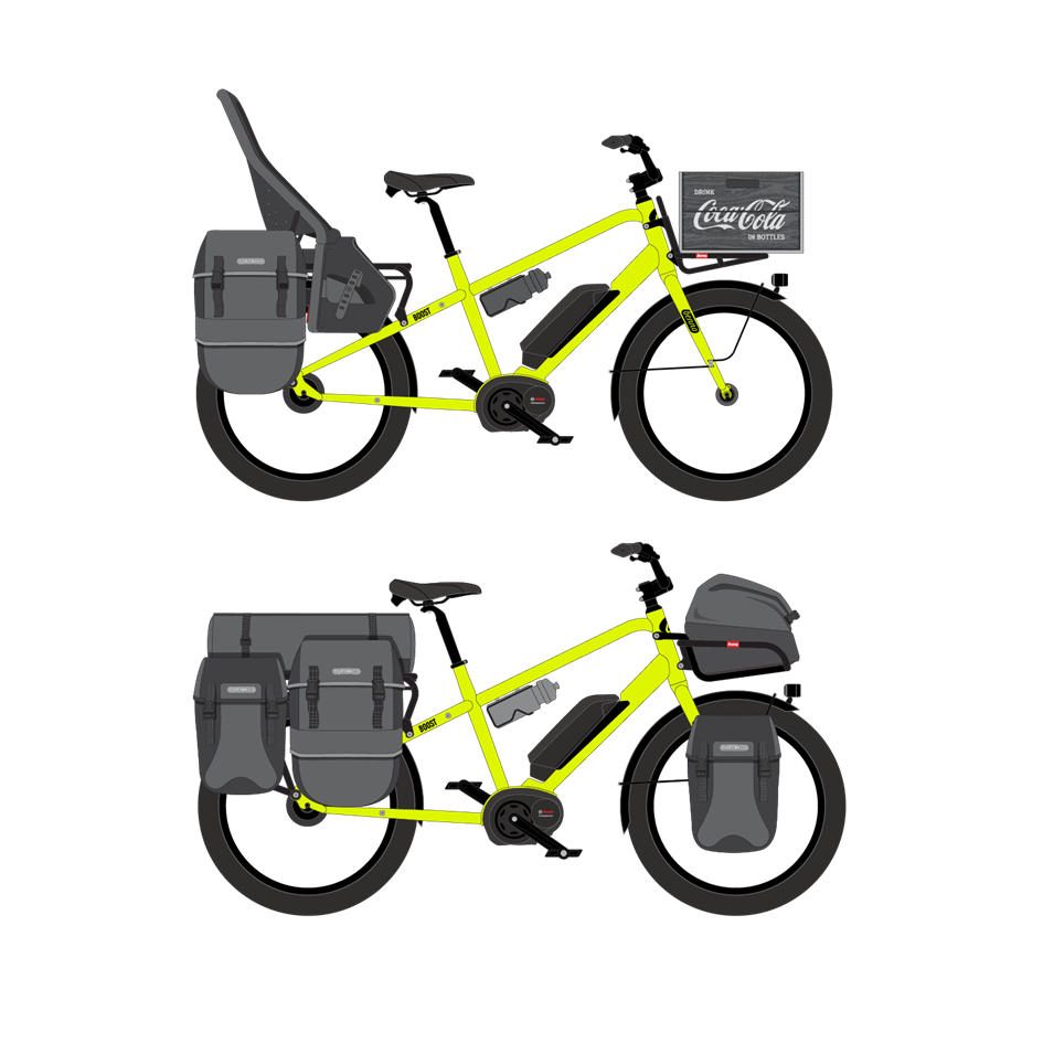 Two different configurations of the Benno eJoy bicycle.