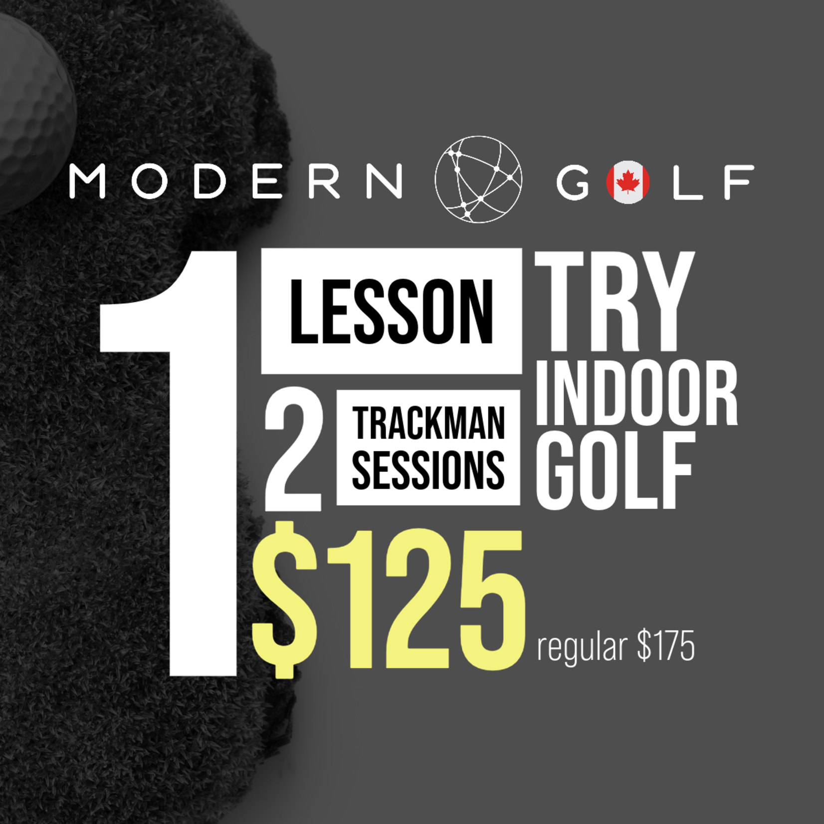 Modern Golf 1 Lesson + 2 TrackMan Sessions - Try Indoor Golf