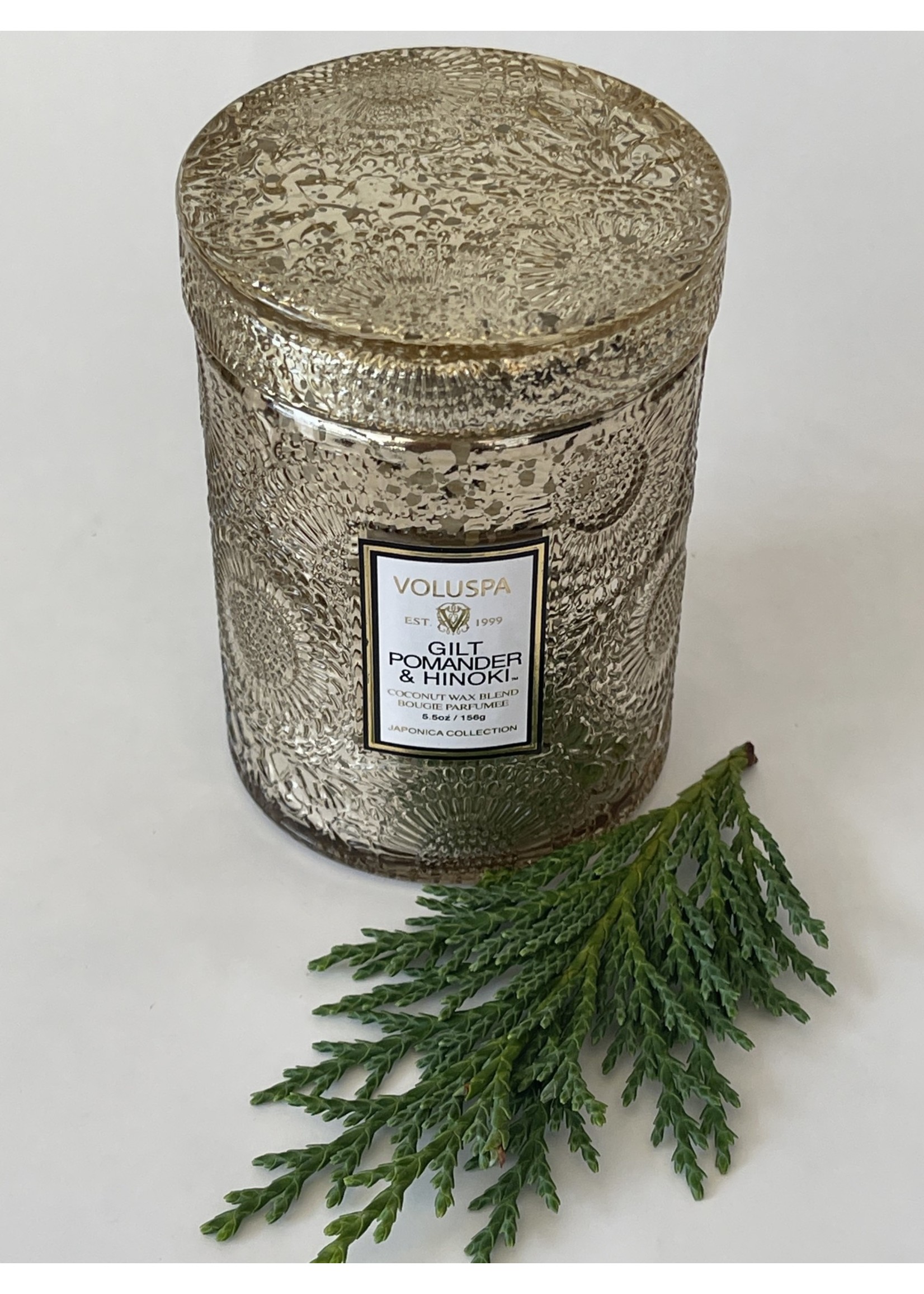 Voluspa Gilt Pomander & Hinoki Mini Jar