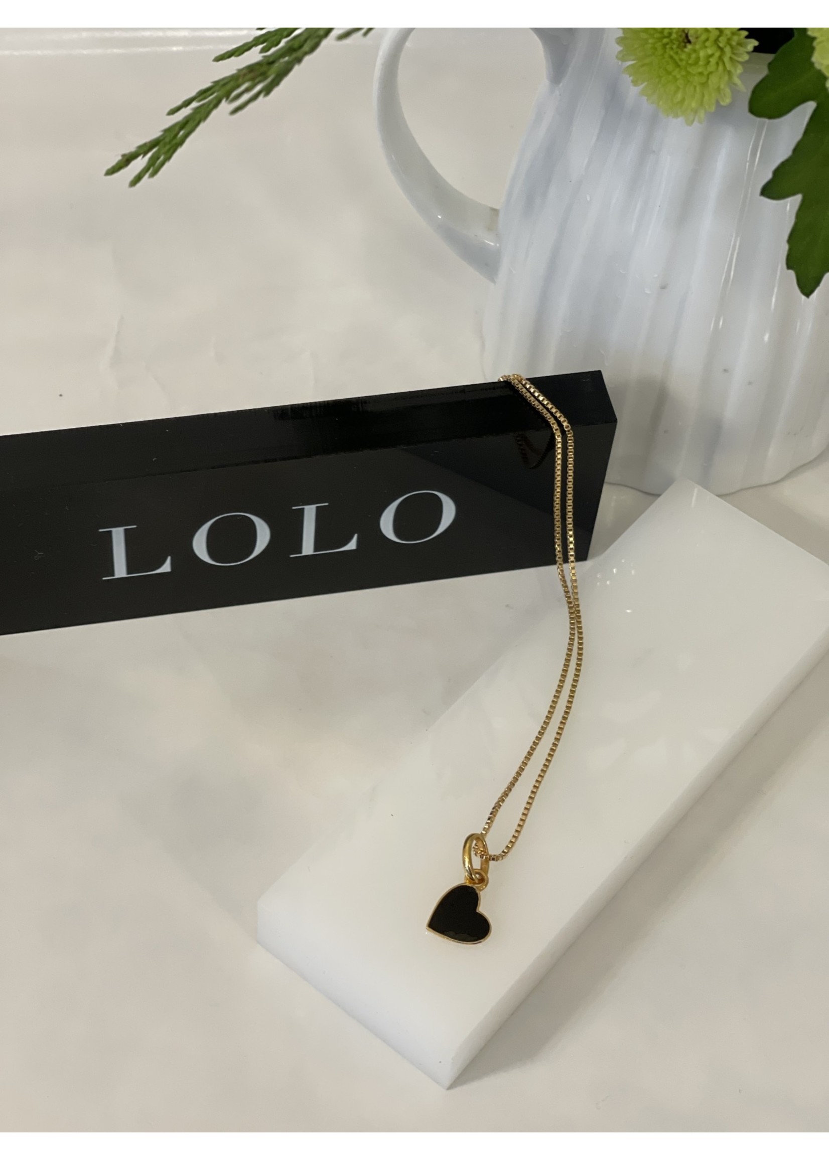Lolo LOLO Heart Necklace Black- 18 inch