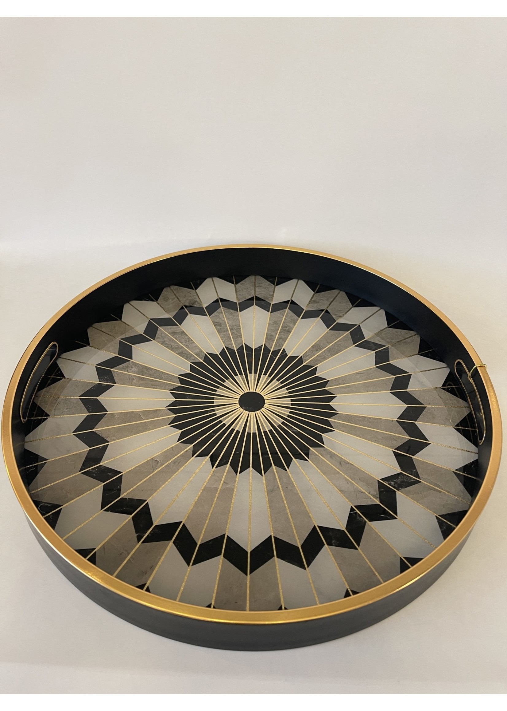 Savoy Gold Rim Tray - Mosaic Small