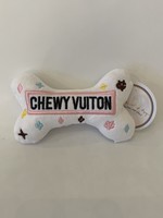 Haute Diggety Dog White Chewy Vuitton Toy - Sm.