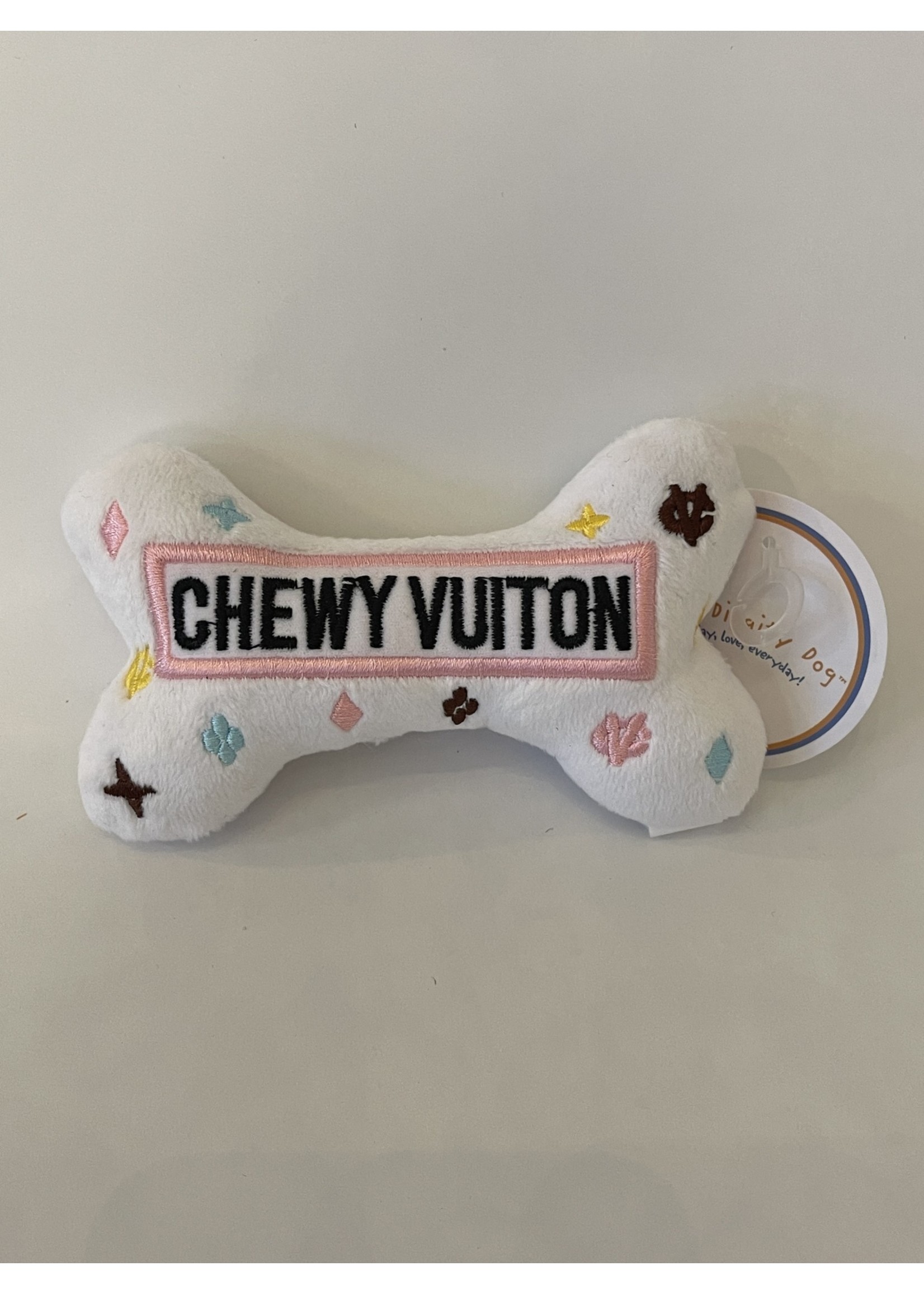 SMALL White Chewy Vuitton Dog Toy – Rhinestone Divaz