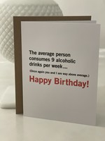 Meriwether Way Above Average birthday card