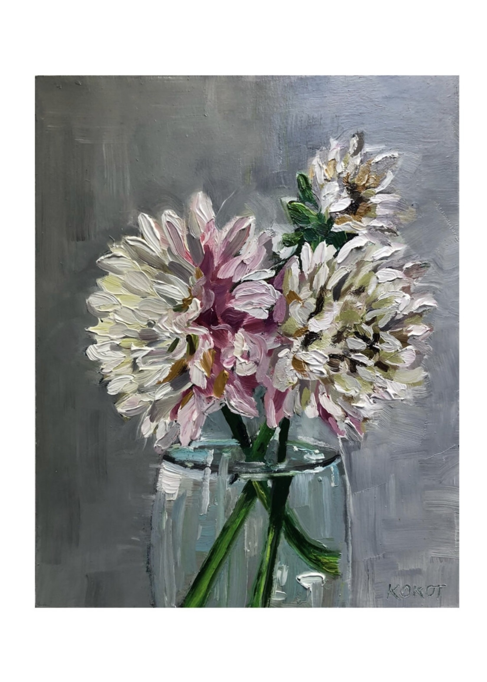 Agnes Kokot Agnes Kokot Painting - Dahlias in Vase