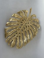 Torre & Tagus Luxe Gold Monstera Leaf Platter - Sm.