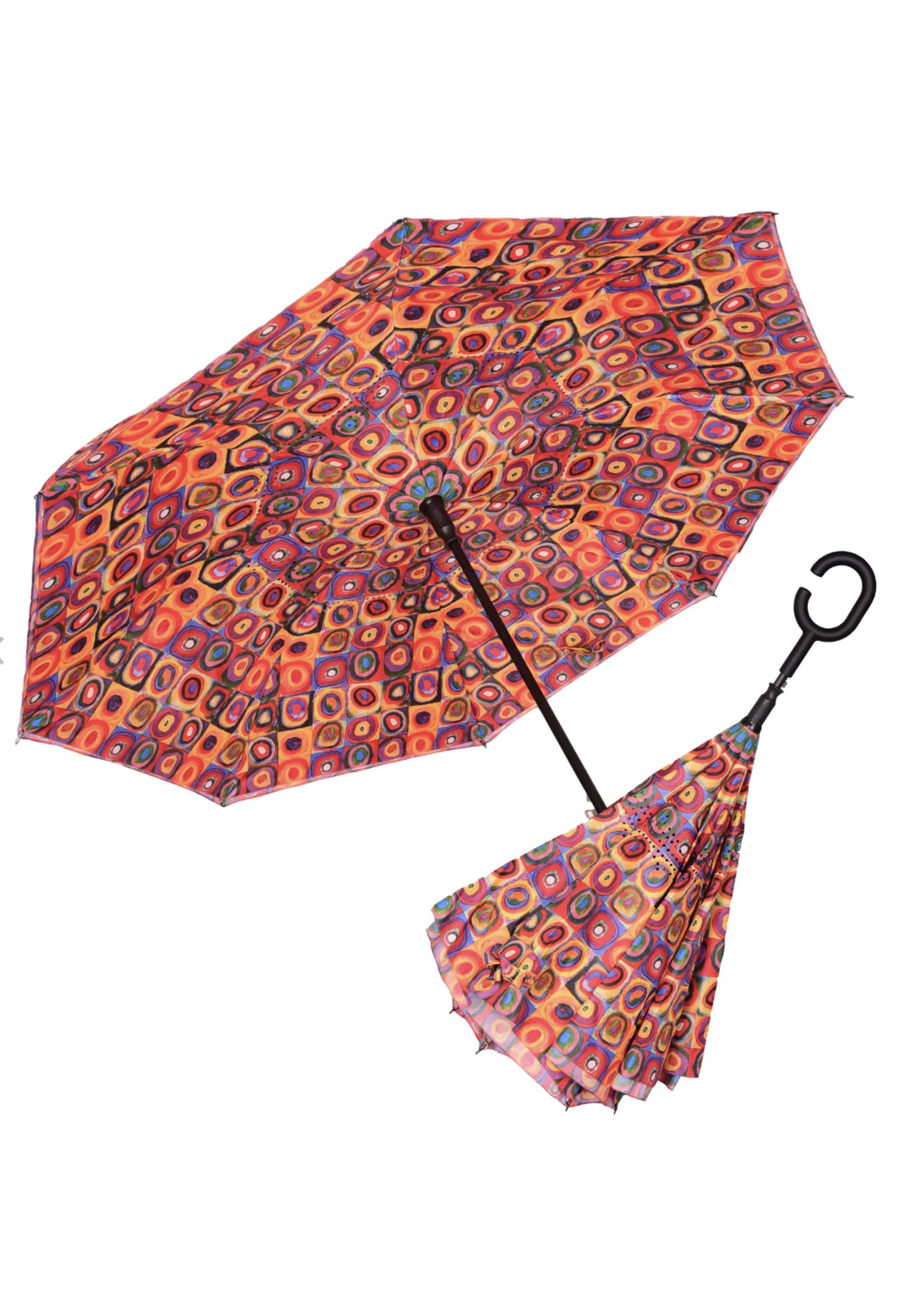 RainCaper Reverse Art Umbrella - Kadinsky Circles
