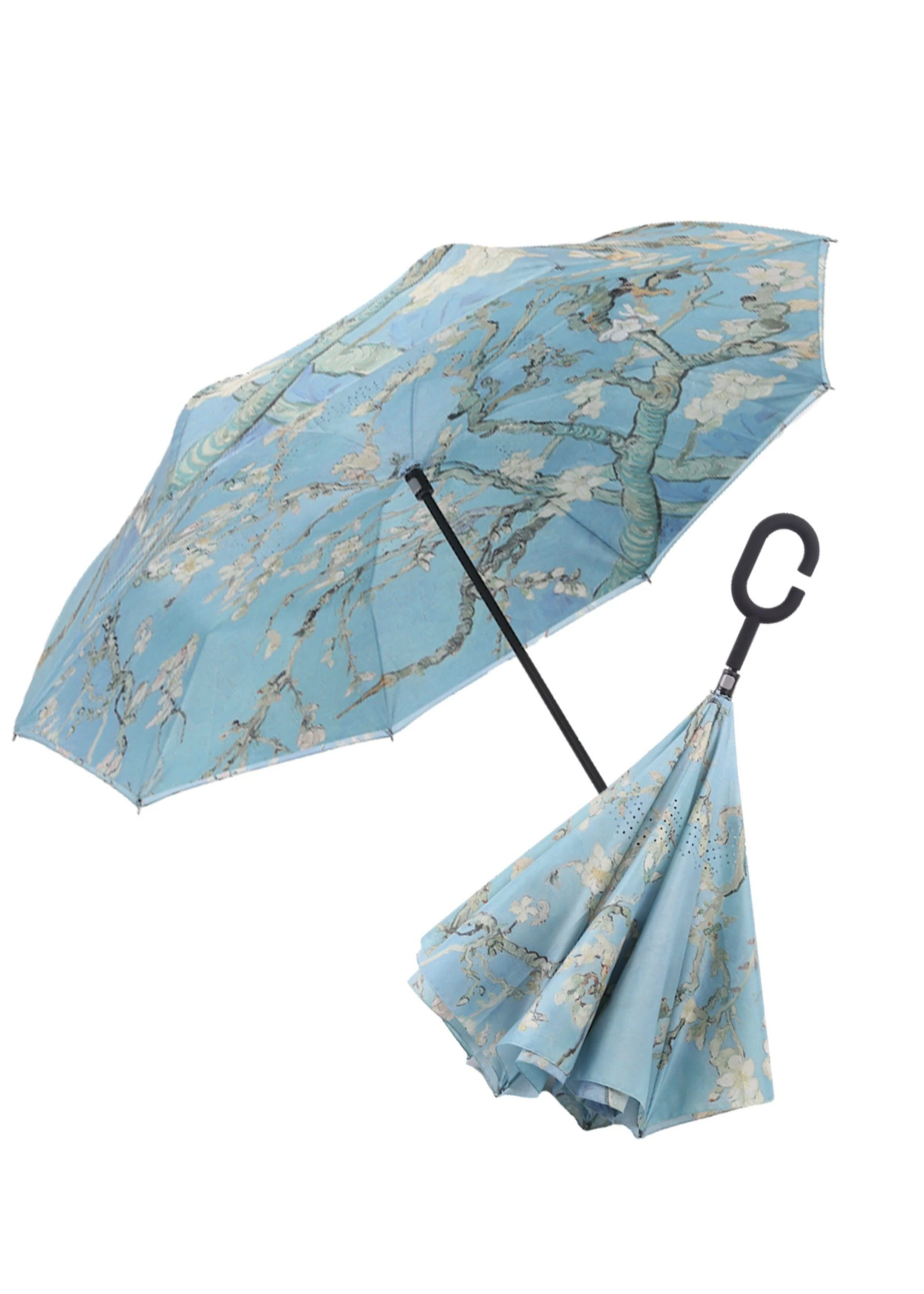 RainCaper Reverse Art Umbrella - Van Gogh Almond Blossom