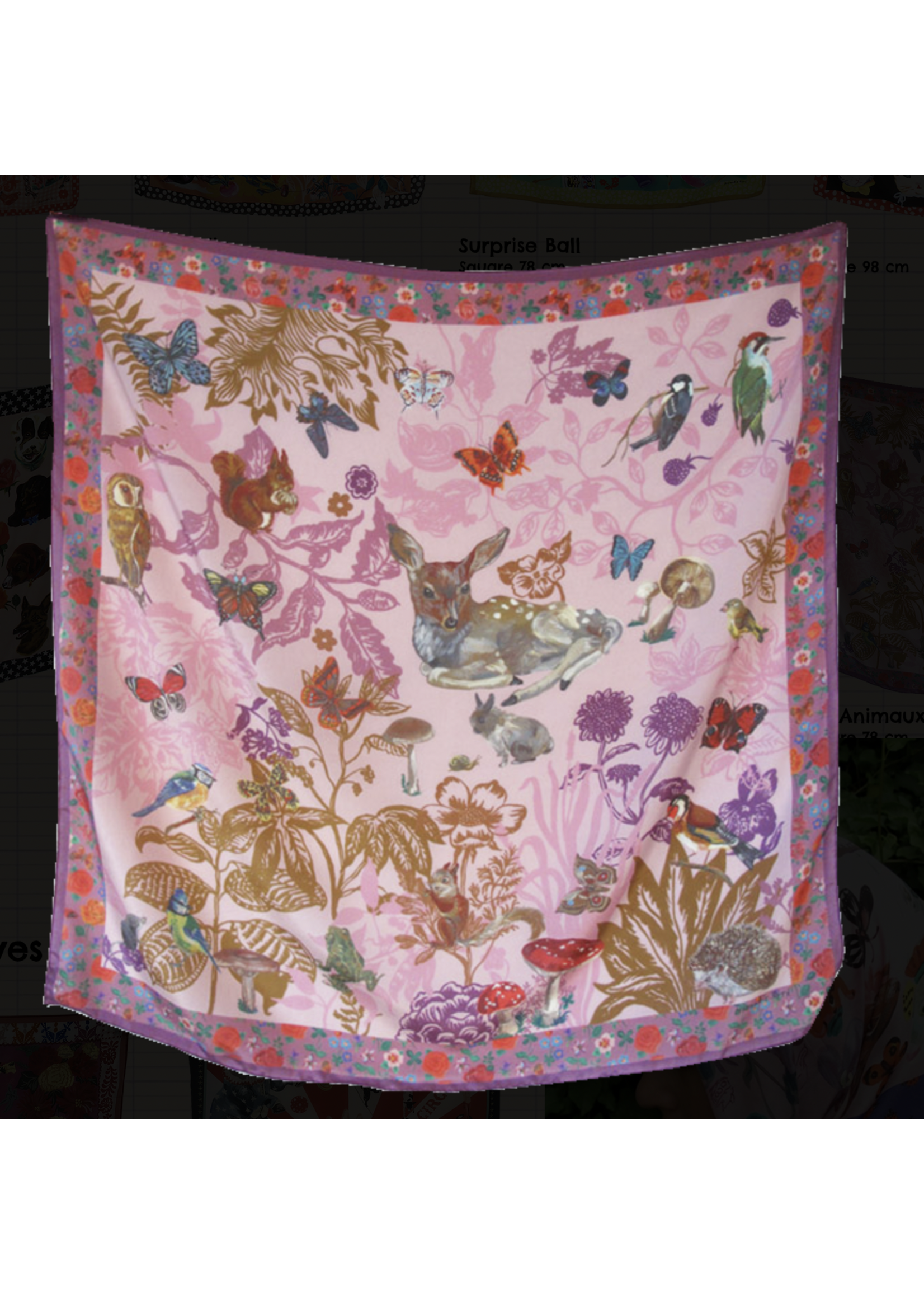 Nathalie Lete Nathalie Leté Silk Scarf: Les Animals de la Forêt  78 cm