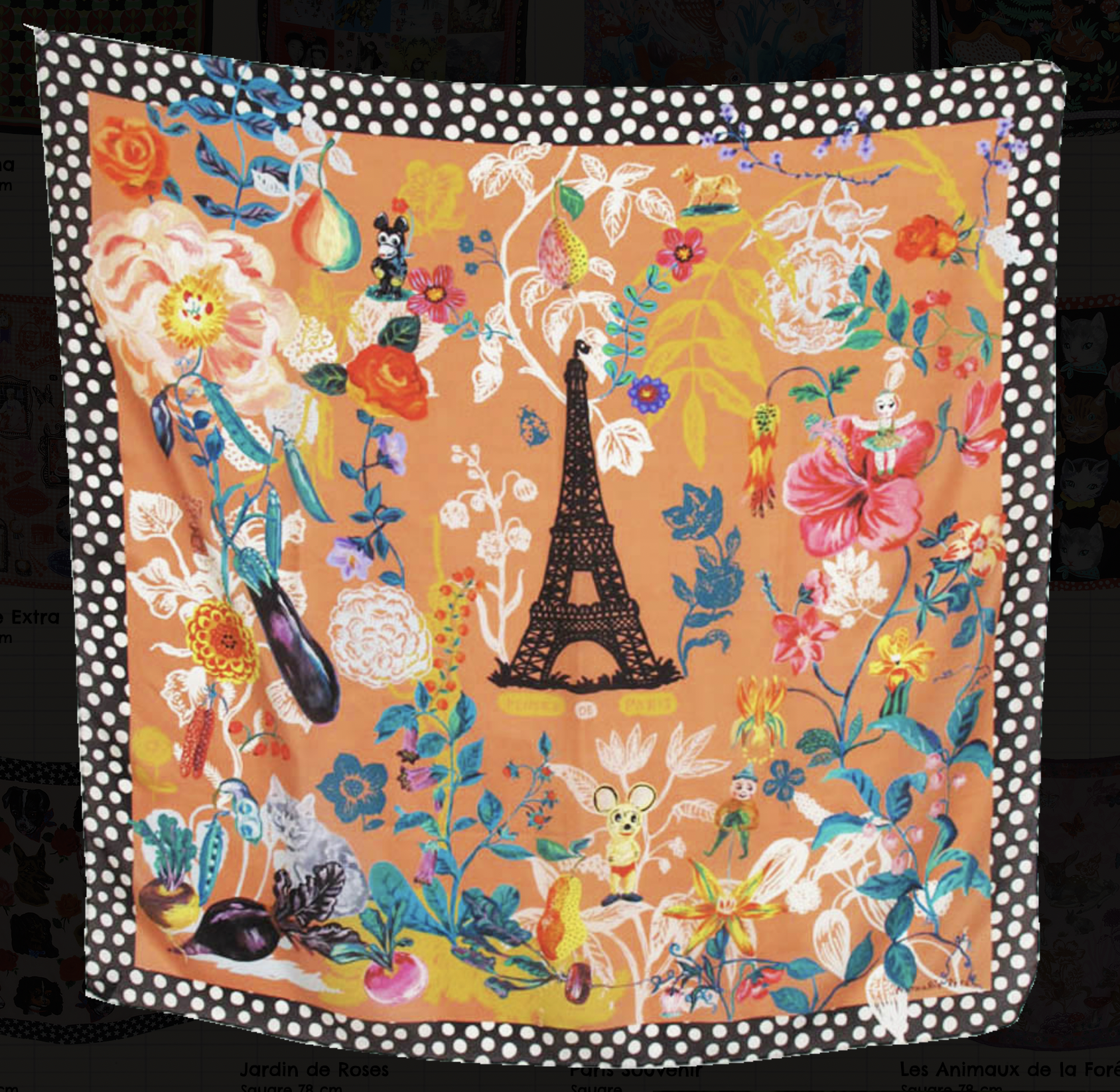 Nathalie Leté Silk Scarf: Paris Jardin 98 cm - Goldenball Mercantile
