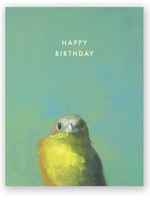 Mincing Mockingbird Yellow Bird Birthday Card
