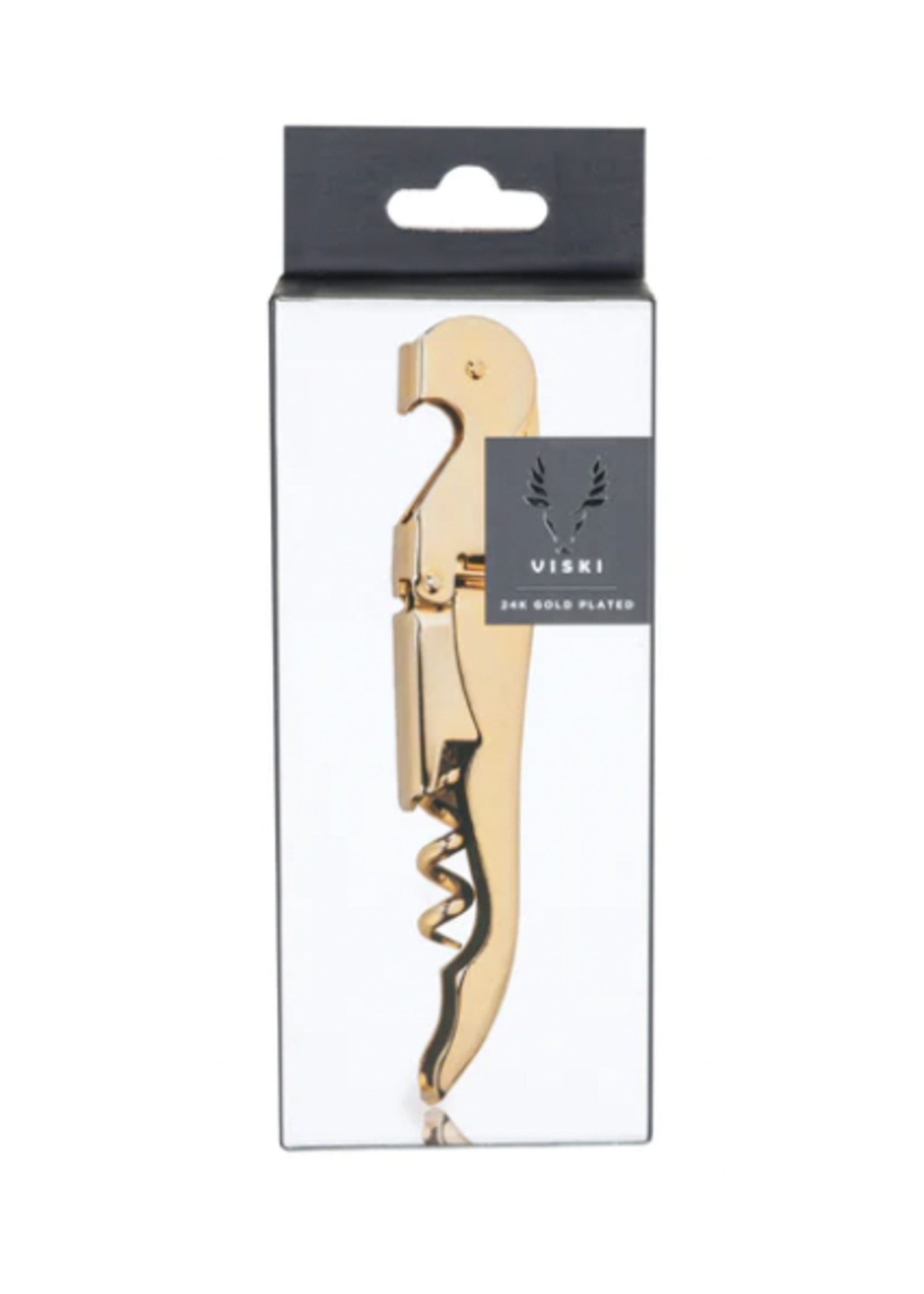 Viski Viski Gold Plated Double Hinged Corkscrew