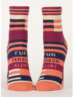 Blue Q Fun Person Alert Ankle Socks