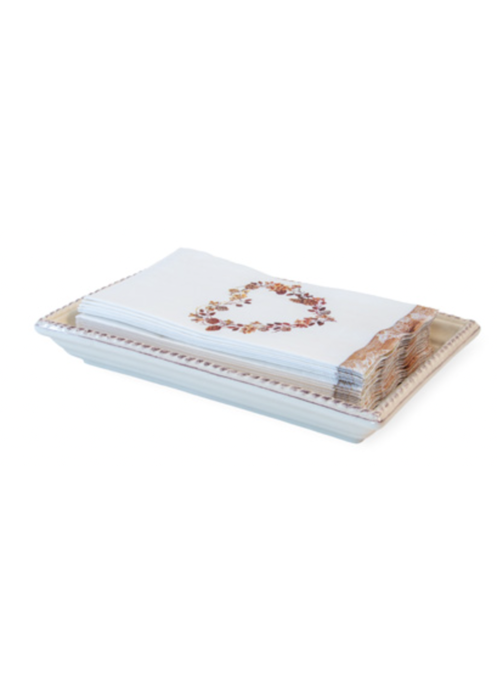 Boston Int'l Beaded Guest Towel Tray - White