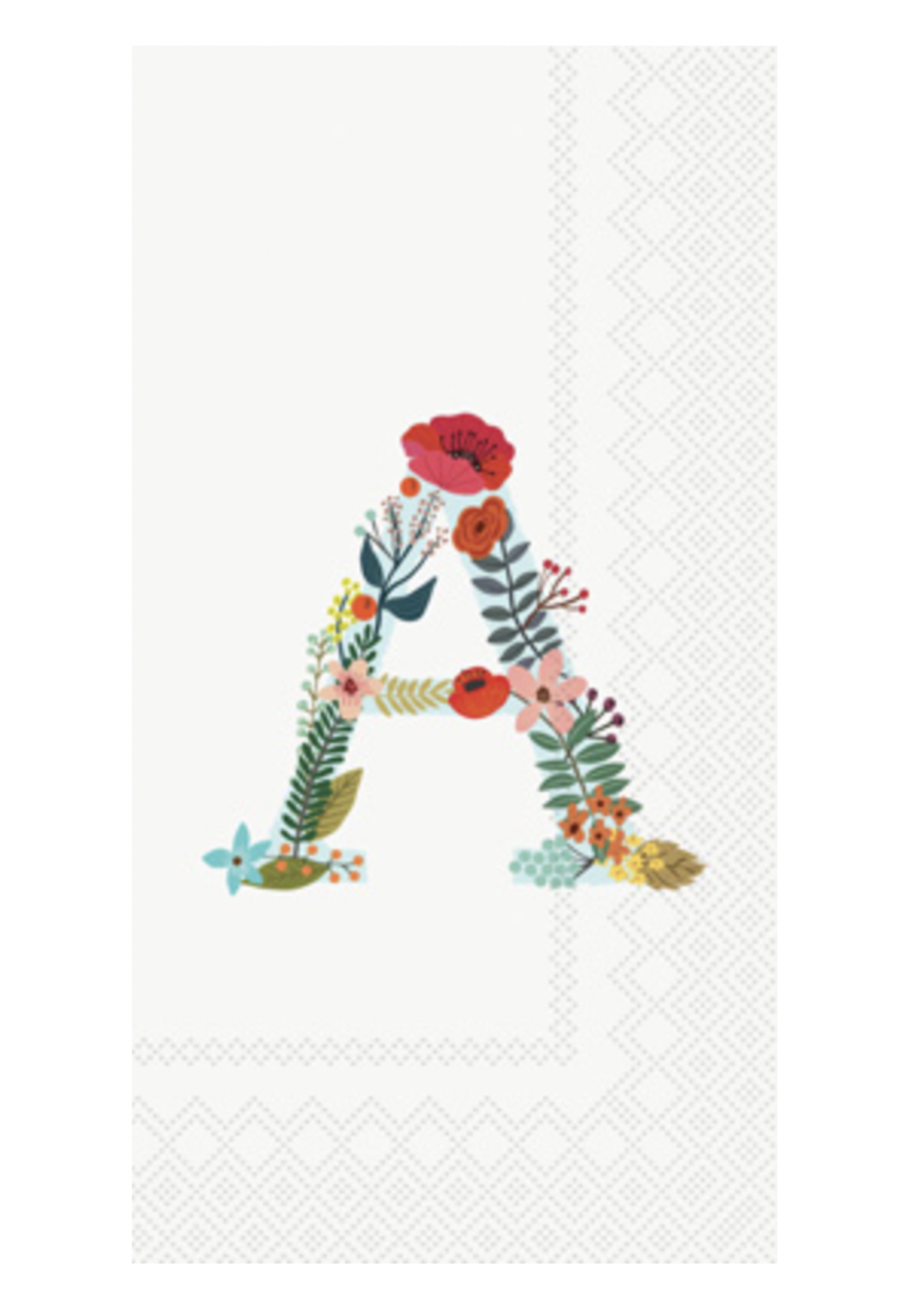 Boston Int'l Floral Monogram Guest Towel - A