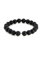 Lolo LOLO Men's Black Onyx  Bracelet Single Silver Bead