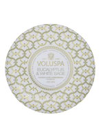 Voluspa Eucalyptus & White Sage 3 wick round tin