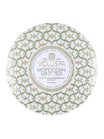 Voluspa Moroccan Mint round 3 wick tin candle