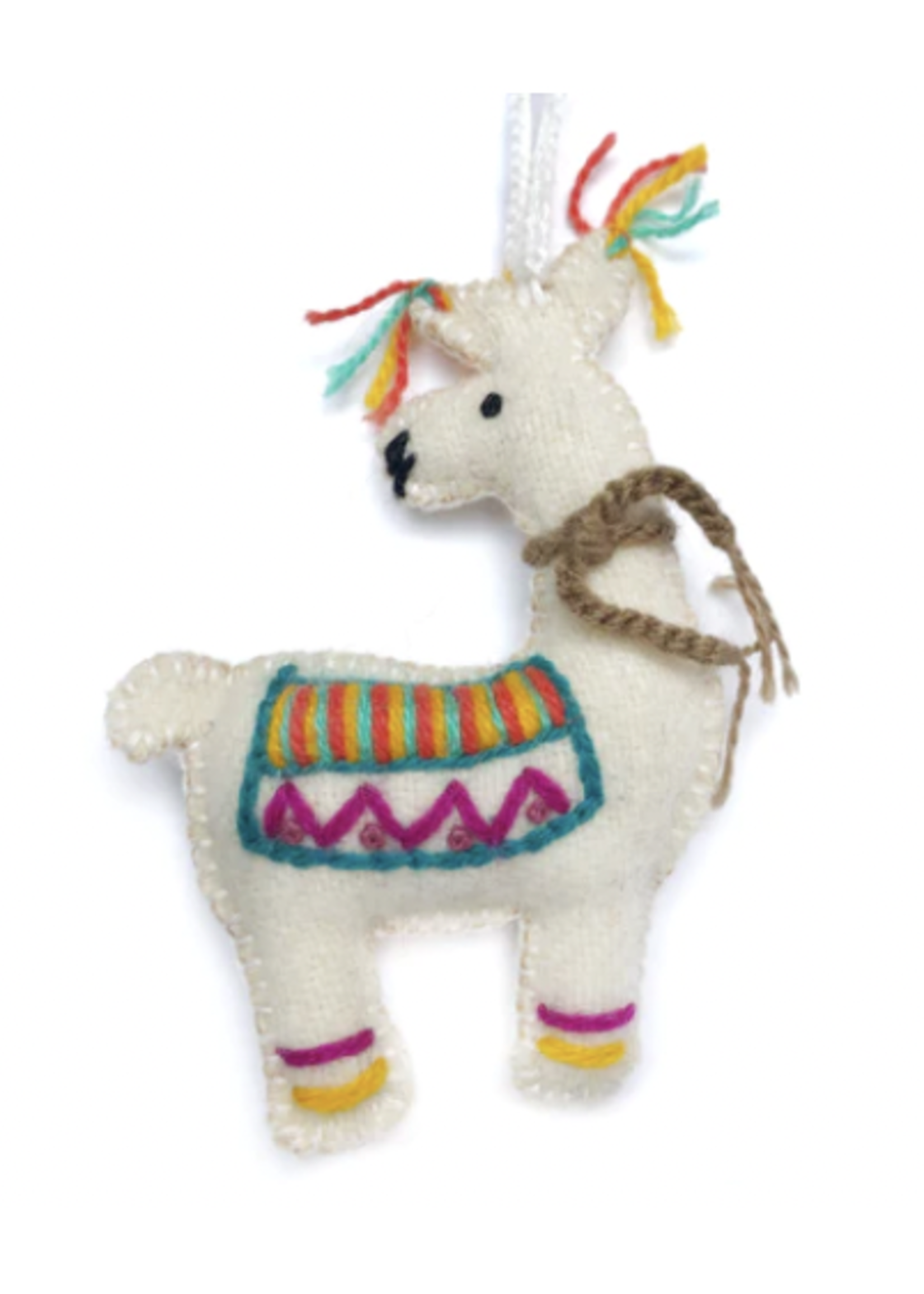 Ornaments for Orphans Felt Llama Ornament