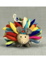 The Winding Road Felt Hedgehog Ornament Rainbow medium