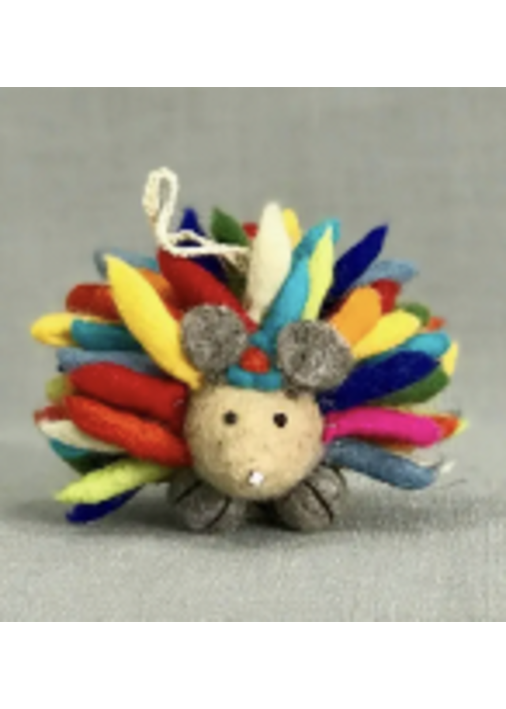 The Winding Road Felt Hedgehog Ornament Rainbow medium