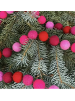The Winding Road Felt Garland Balls - Hot Pink