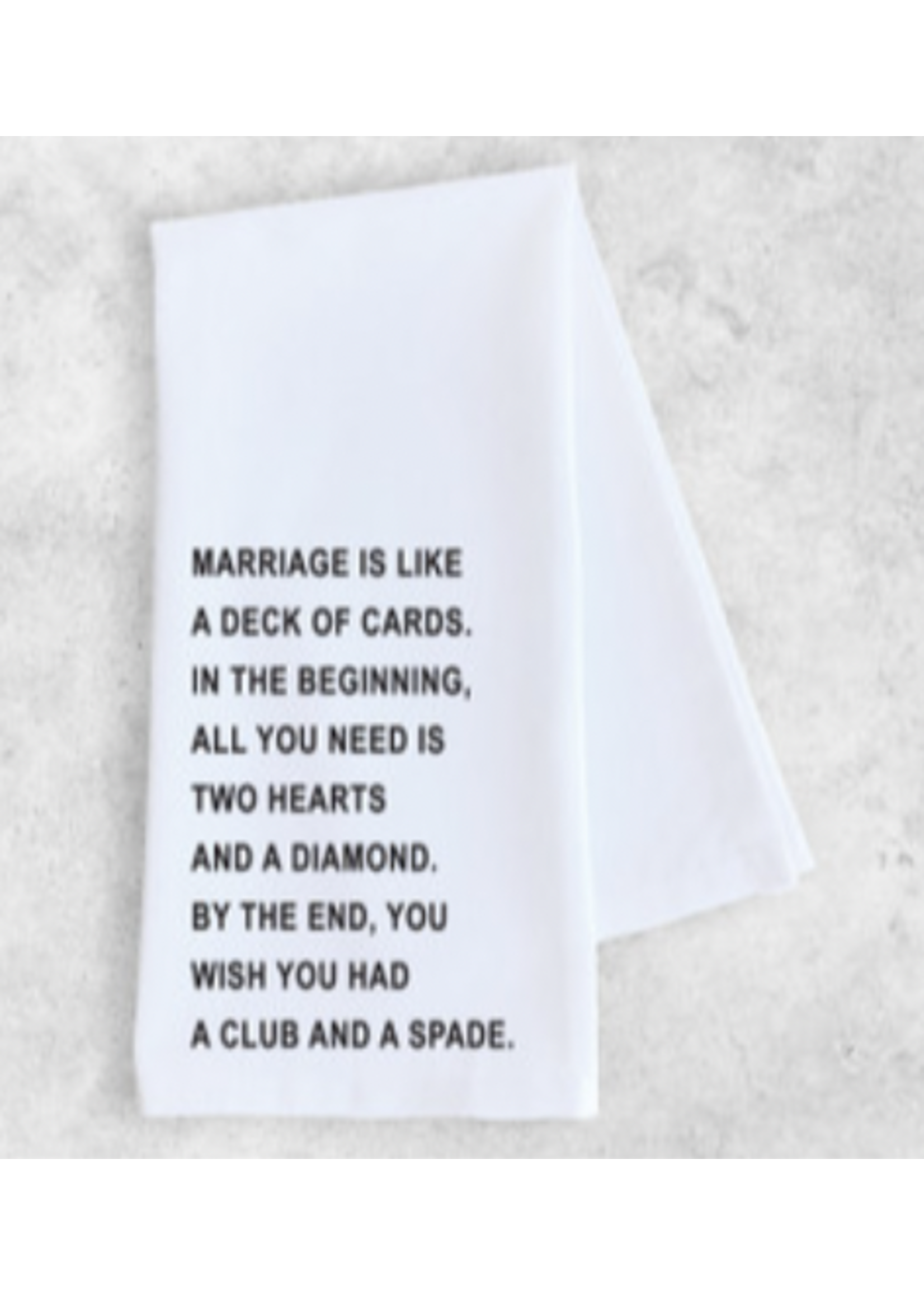 Dev D & Co. Marriage is like Cards Tea Towel