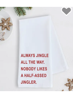 Dev D & Co. Jingle All the Way Tea Towel - Holiday Red